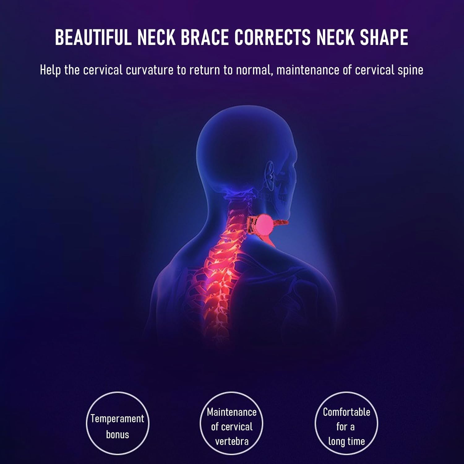 360° Adjustable Neck Collar - Neck Support with Neck Stretcher | Cervical Collar Made of Plastic for Correcting Forward Head Posture and Relieving Neck Pain